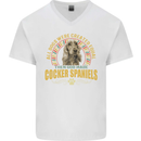 A Cocker Spaniel Dog Mens V-Neck Cotton T-Shirt White
