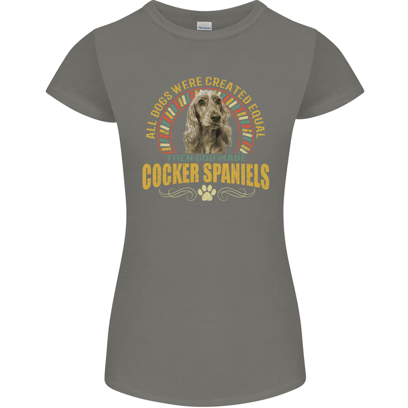 A Cocker Spaniel Dog Womens Petite Cut T-Shirt Charcoal