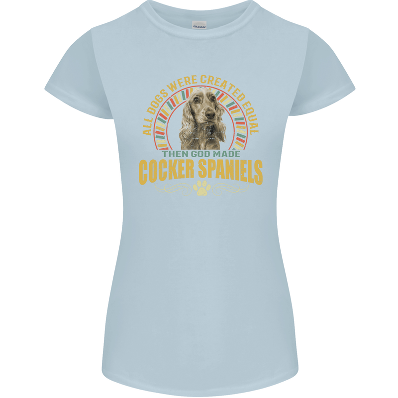 A Cocker Spaniel Dog Womens Petite Cut T-Shirt Light Blue