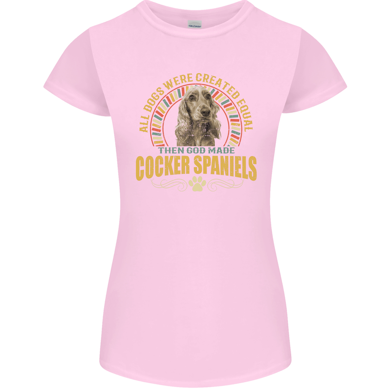 A Cocker Spaniel Dog Womens Petite Cut T-Shirt Light Pink