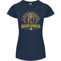 A Cocker Spaniel Dog Womens Petite Cut T-Shirt Navy Blue