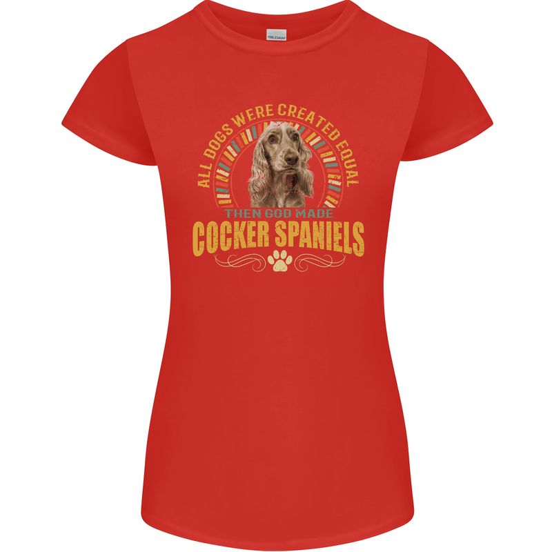 A Cocker Spaniel Dog Womens Petite Cut T-Shirt Red