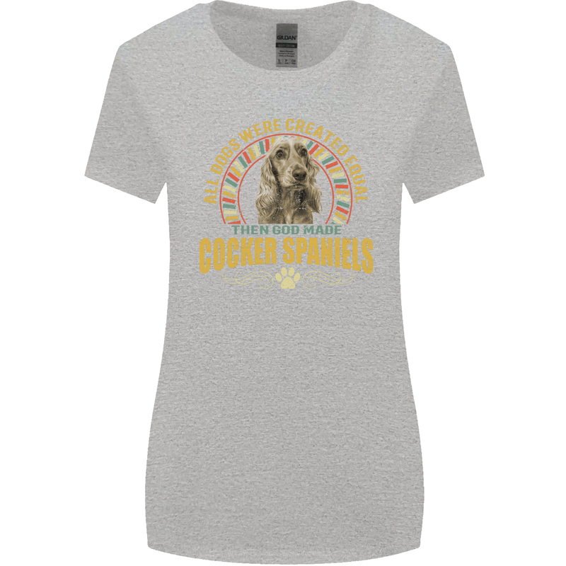 A Cocker Spaniel Dog Womens Wider Cut T-Shirt Sports Grey