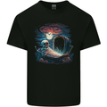 A Coffin and Skeleton in a Graveyard Halloween Kids T-Shirt Childrens Black