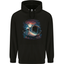 A Coffin and Skeleton in a Graveyard Halloween Mens 80% Cotton Hoodie Black