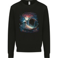 A Coffin and Skeleton in a Graveyard Halloween Mens Sweatshirt Jumper Black