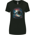 A Coffin and Skeleton in a Graveyard Halloween Womens Wider Cut T-Shirt Black