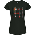 A Collection of Guitars Guitarist Electric Womens Petite Cut T-Shirt Black