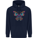 A Colourful Butterfly Childrens Kids Hoodie Navy Blue