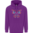 A Colourful Butterfly Childrens Kids Hoodie Purple
