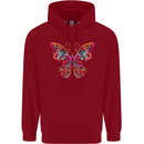 A Colourful Butterfly Childrens Kids Hoodie Red