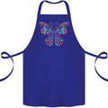 A Colourful Butterfly Cotton Apron 100% Organic Royal Blue