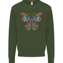 A Colourful Butterfly Kids Sweatshirt Jumper Forest Green