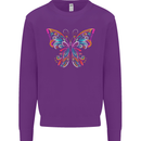 A Colourful Butterfly Kids Sweatshirt Jumper Purple