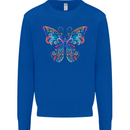 A Colourful Butterfly Kids Sweatshirt Jumper Royal Blue