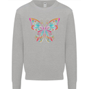 A Colourful Butterfly Kids Sweatshirt Jumper Sports Grey
