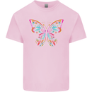 A Colourful Butterfly Kids T-Shirt Childrens Light Pink