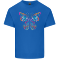 A Colourful Butterfly Kids T-Shirt Childrens Royal Blue