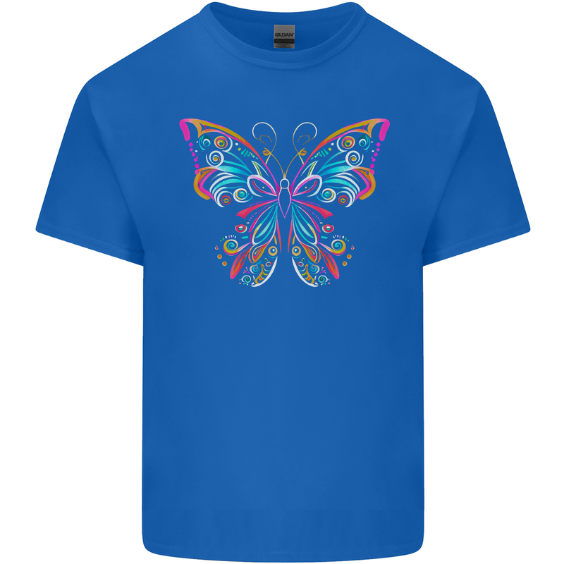 A Colourful Butterfly Kids T-Shirt Childrens Royal Blue