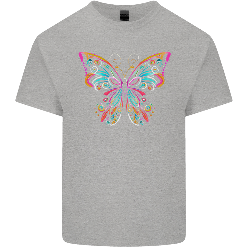 A Colourful Butterfly Kids T-Shirt Childrens Sports Grey