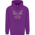 A Colourful Butterfly Mens 80% Cotton Hoodie Purple