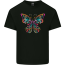 A Colourful Butterfly Mens Cotton T-Shirt Tee Top Black