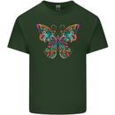A Colourful Butterfly Mens Cotton T-Shirt Tee Top Forest Green