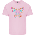 A Colourful Butterfly Mens Cotton T-Shirt Tee Top Light Pink