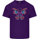 A Colourful Butterfly Mens Cotton T-Shirt Tee Top Purple