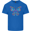 A Colourful Butterfly Mens Cotton T-Shirt Tee Top Royal Blue
