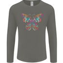 A Colourful Butterfly Mens Long Sleeve T-Shirt Charcoal