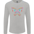 A Colourful Butterfly Mens Long Sleeve T-Shirt Sports Grey