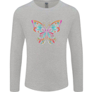 A Colourful Butterfly Mens Long Sleeve T-Shirt Sports Grey