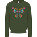 A Colourful Butterfly Mens Sweatshirt Jumper Forest Green