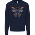 A Colourful Butterfly Mens Sweatshirt Jumper Navy Blue