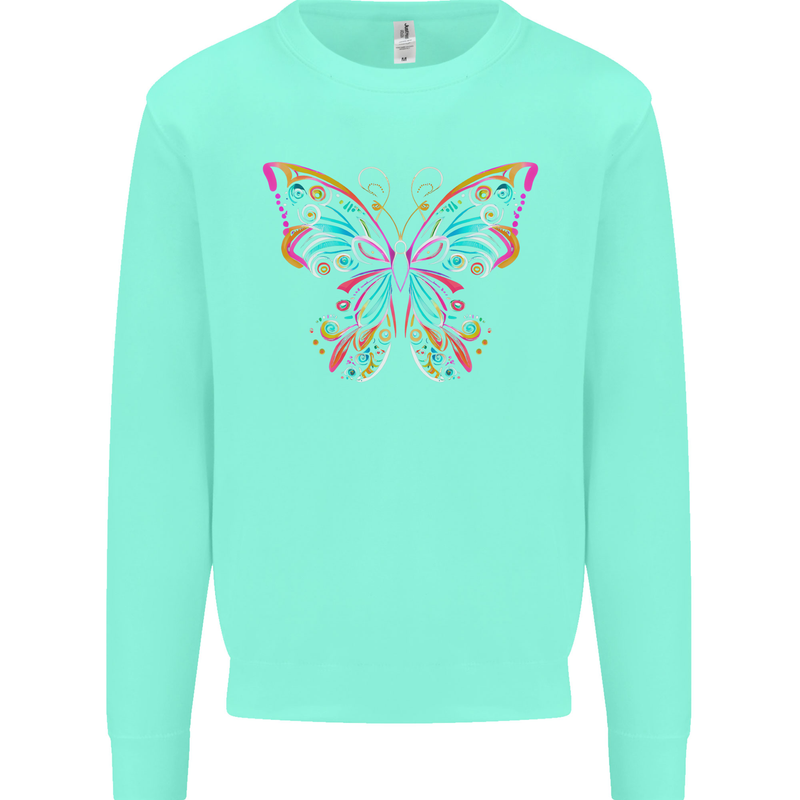 A Colourful Butterfly Mens Sweatshirt Jumper Peppermint