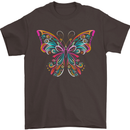 A Colourful Butterfly Mens T-Shirt 100% Cotton Dark Chocolate