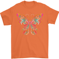 A Colourful Butterfly Mens T-Shirt 100% Cotton Orange