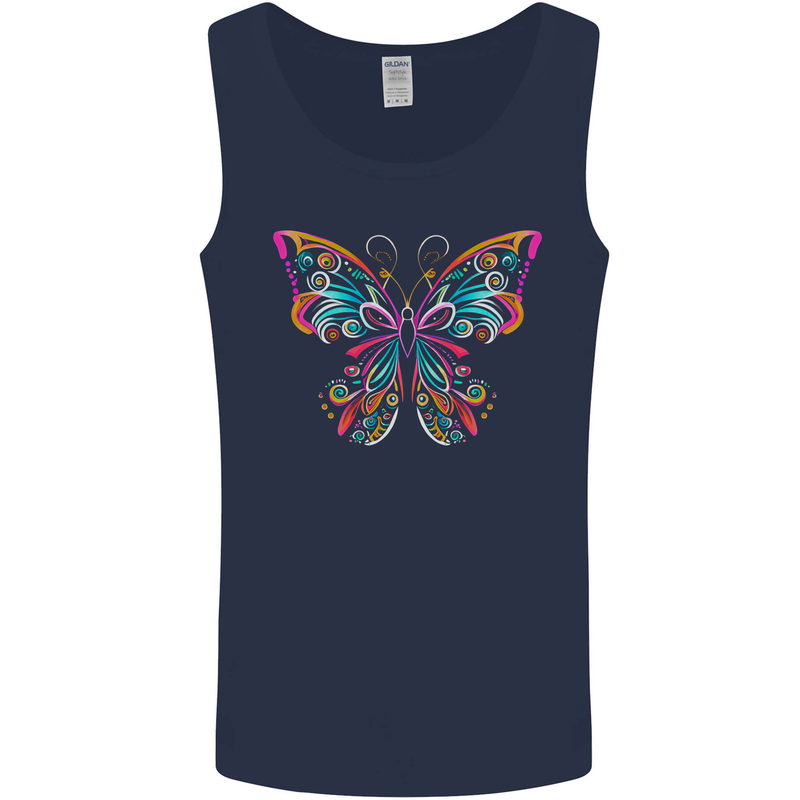 A Colourful Butterfly Mens Vest Tank Top Navy Blue