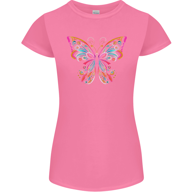 A Colourful Butterfly Womens Petite Cut T-Shirt Azalea