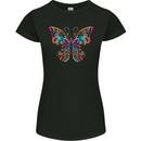 A Colourful Butterfly Womens Petite Cut T-Shirt Black