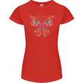 A Colourful Butterfly Womens Petite Cut T-Shirt Red