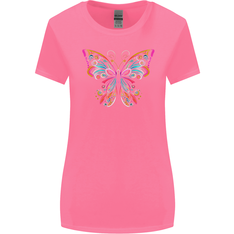 A Colourful Butterfly Womens Wider Cut T-Shirt Azalea