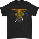 A Colourful Elephant Mens T-Shirt 100% Cotton Black