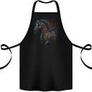 A Colourful Horse With Fantasy Markings Cotton Apron 100% Organic Black