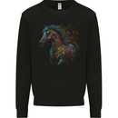 A Colourful Horse With Fantasy Markings Kids Sweatshirt Jumper Black