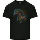 A Colourful Horse With Fantasy Markings Kids T-Shirt Childrens Black
