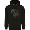 A Colourful Horse With Fantasy Markings Mens 80% Cotton Hoodie Black