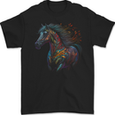 A Colourful Horse With Fantasy Markings Mens Gildan Cotton T-Shirt Black