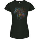 A Colourful Horse With Fantasy Markings Womens Petite Cut T-Shirt Black